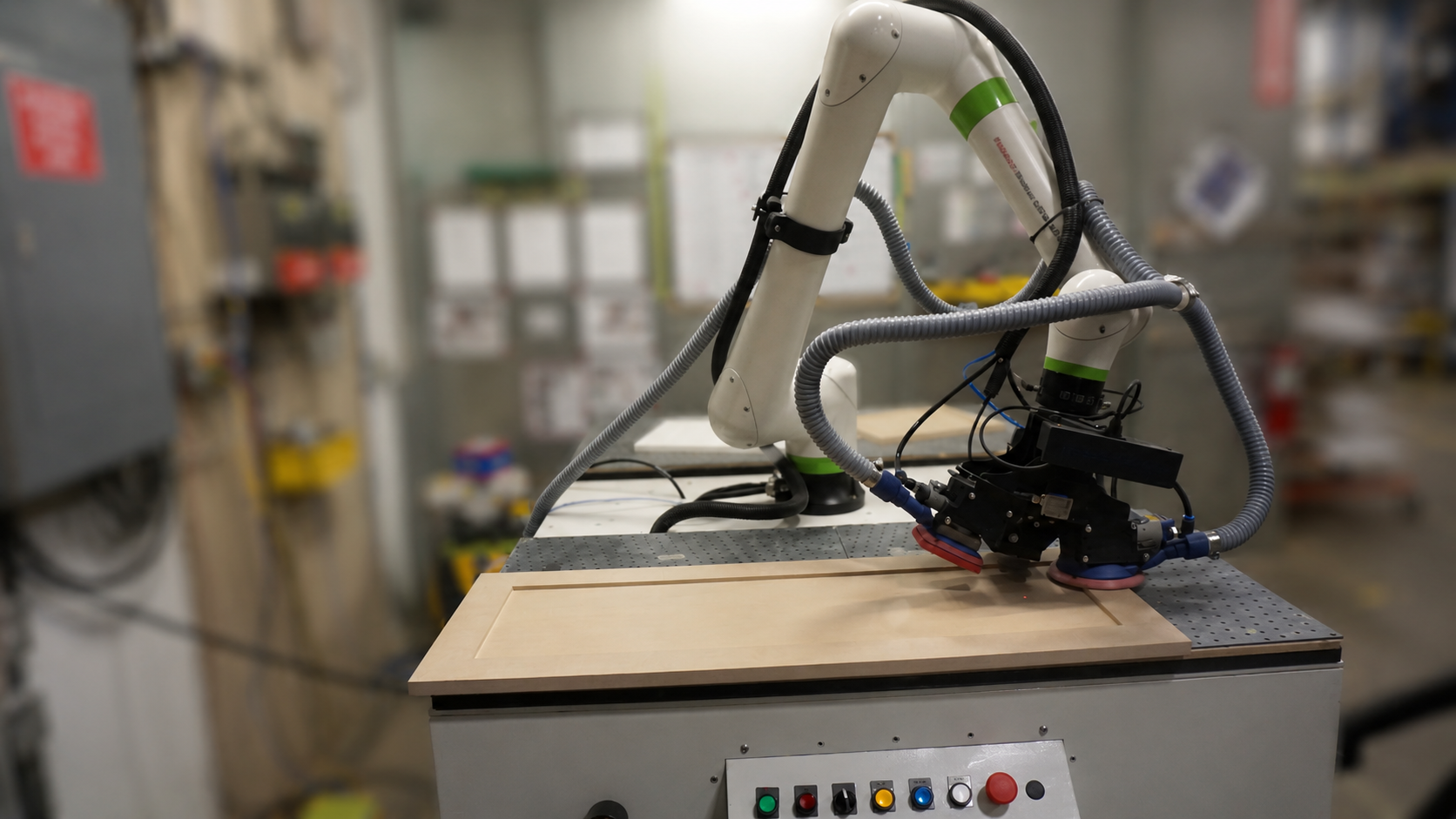 Robotic automation cell inside a production facility