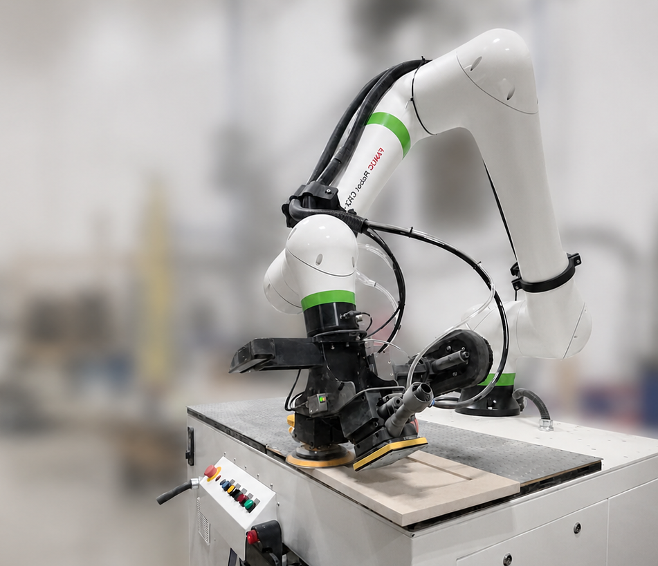 Robotic sanding machine in action
